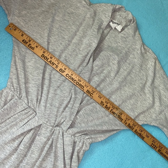 DREAMS pleated wrap style pull on jumpsuit heather gray dolman sleeves size S - Picture 5 of 12